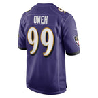 B.Ravens #99 Odafe Oweh Purple Game Stitched Football Jerseys