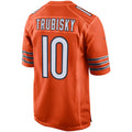 C.Bears #10 Mitchell Trubisky Orange Game Stitched Football Jerseys