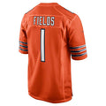 C.Bears #1 Justin Fields Orange Alternate Game Replica Stitched Football Jerseys