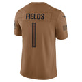 C.Bears #1 Justin Fields Salute To Service Limited Stitched Football Jerseys - Brown