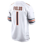 C.Bears #1 Justin Fields White Game Stitched Football Jerseys