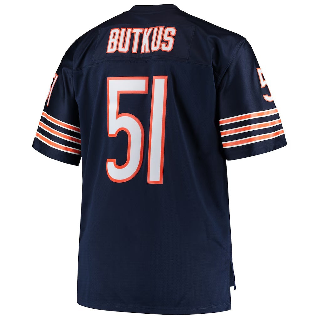 C.Bears #51 Dick Butkus Mitchell & Ness Navy Big & Tall Retired Player Replica Stitched Football Jerseys