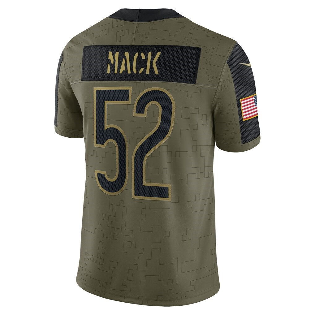 C.Bears #52 Khalil Mack Olive Salute To Service Limited Player Stitched Football Jerseys