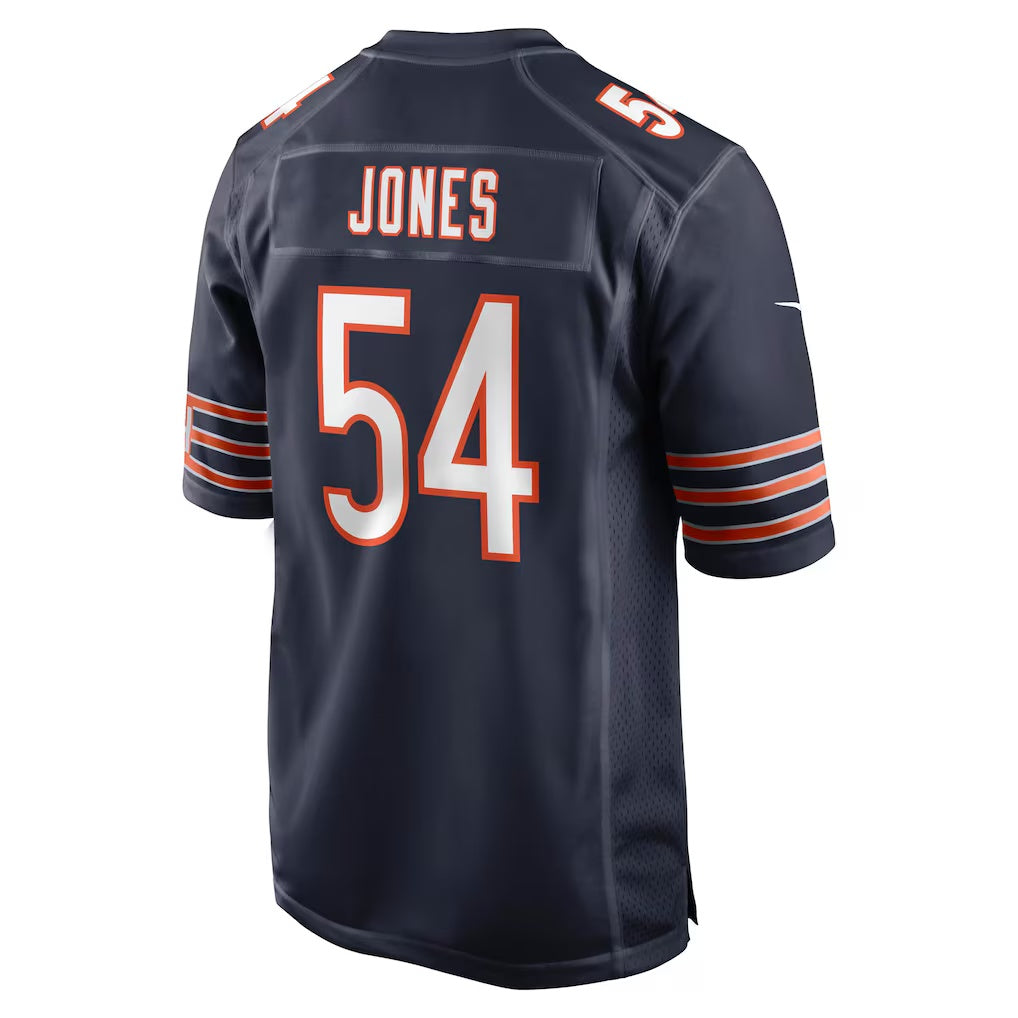 C.Bears #54 Logan Jones Navy Team Game Stitched Football Jerseys