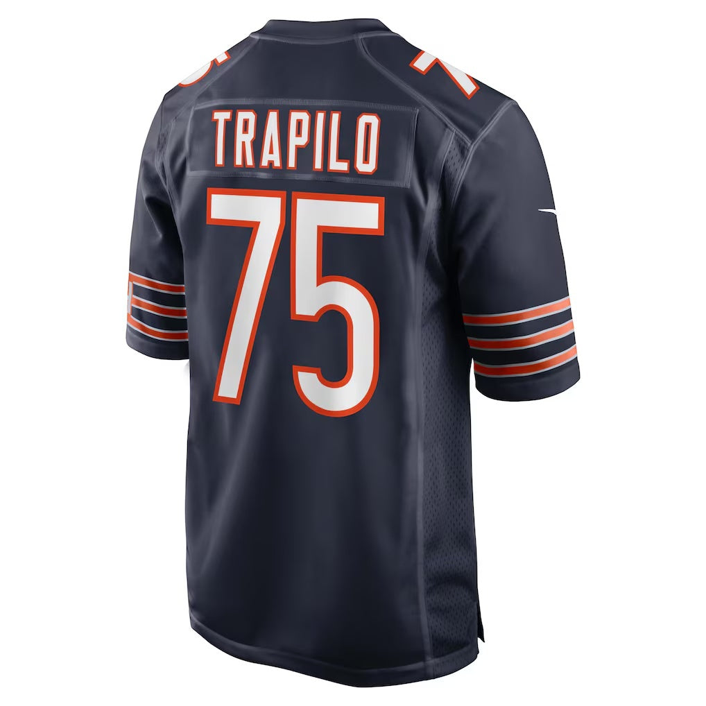 C.Bears #75 Ozzy Trapilo Navy Team Game Stitched Football Jerseys