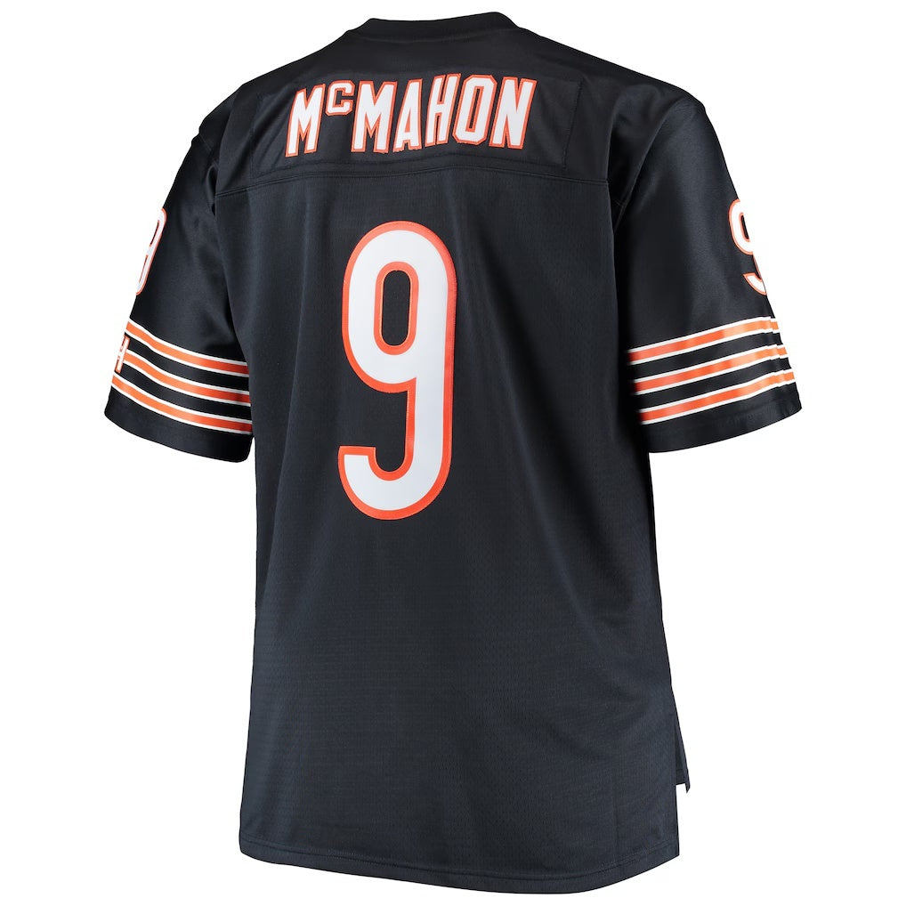 C.Bears #9 Jim McMahon Mitchell & Ness Navy Big & Tall Retired Player Replica Stitched Football Jerseys