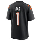 C.Bengals Number #1 Dad Black Game Stitched Football Jerseys