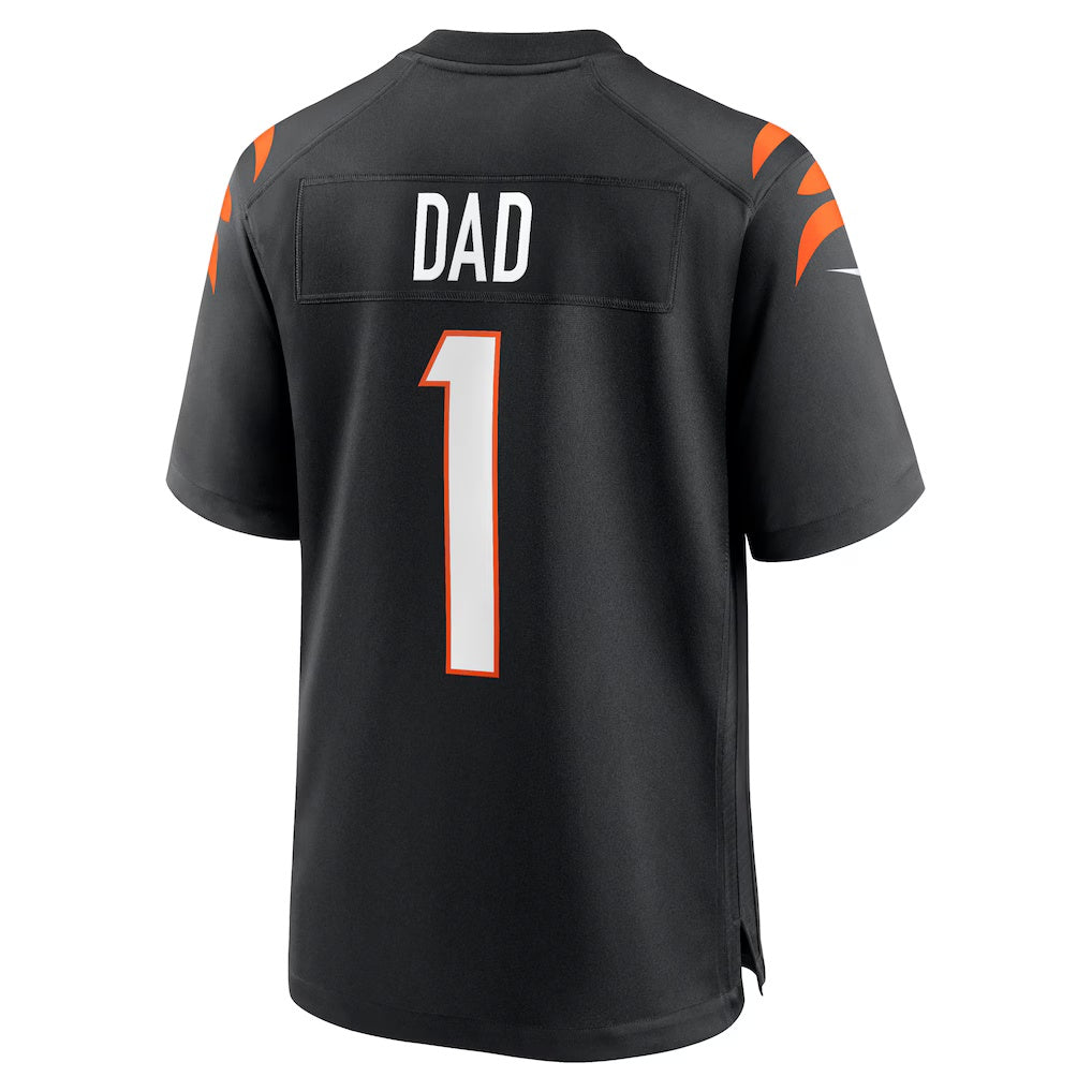 C.Bengals Number #1 Dad Black Game Stitched Football Jerseys