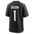 C.Bengals Number #1 Groom Black Game Stitched Football Jerseys