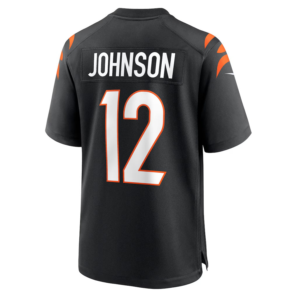 C.Bengals #12 Tyron Johnson Black Home Game Player Stitched Football Jerseys