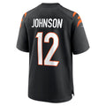 C.Bengals #12 Tyron Johnson Black Home Game Player Stitched Football Jerseys