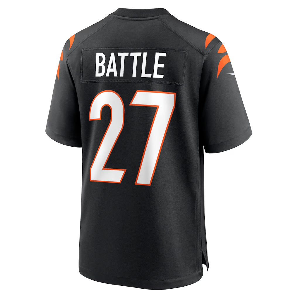 C.Bengals #27 Jordan Battle Black Team Game Stitched Football Jerseys