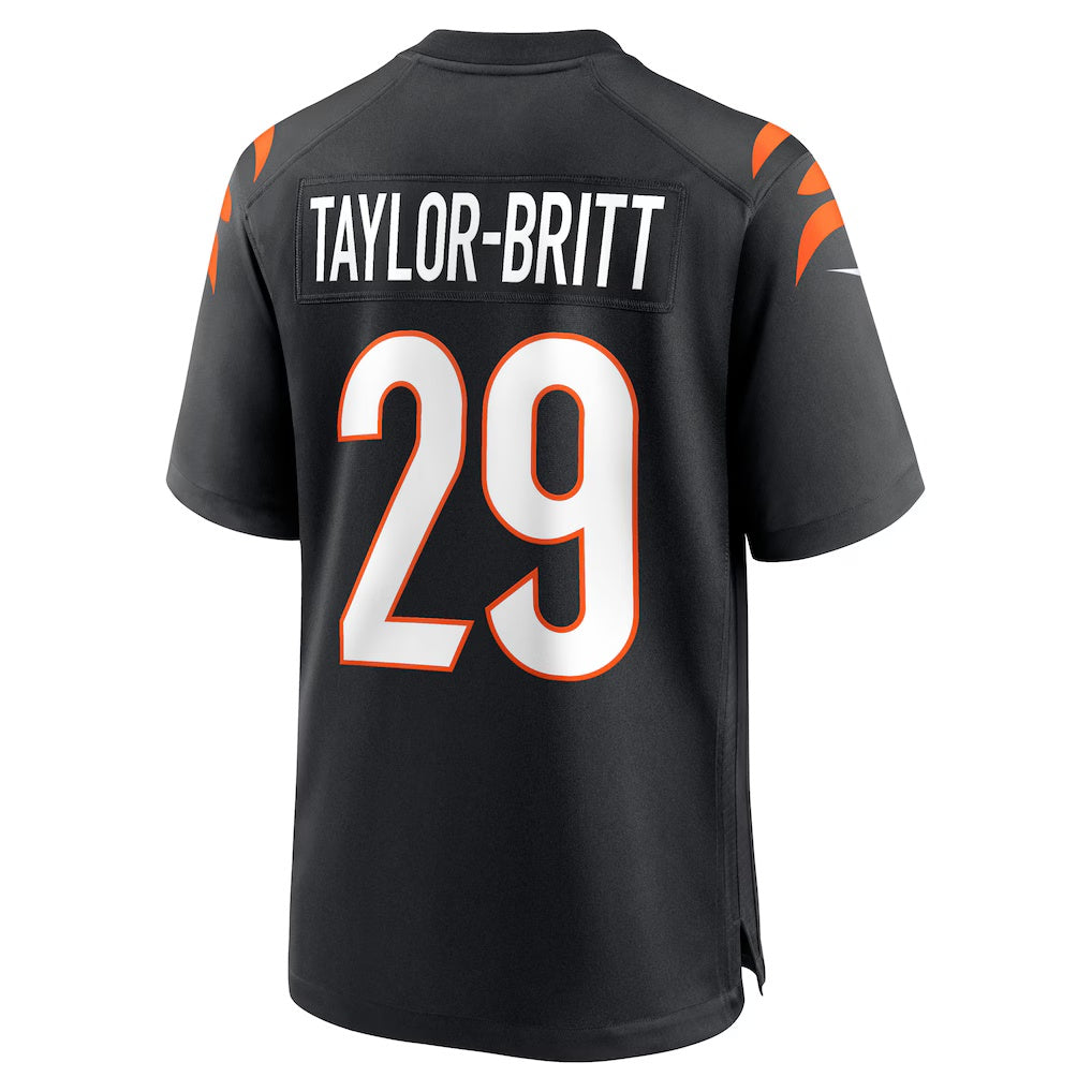 C.Bengals #29 Cam Taylor-Britt Black Game Player Stitched Football Jerseys