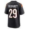 C.Bengals #29 Cam Taylor-Britt Black Game Player Stitched Football Jerseys
