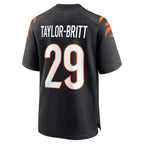 C.Bengals #29 Cam Taylor-Britt Black Game Player Stitched Football Jerseys