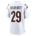 C.Bengals #29 Cam Taylor-Britt White Game Stitched Football Jerseys