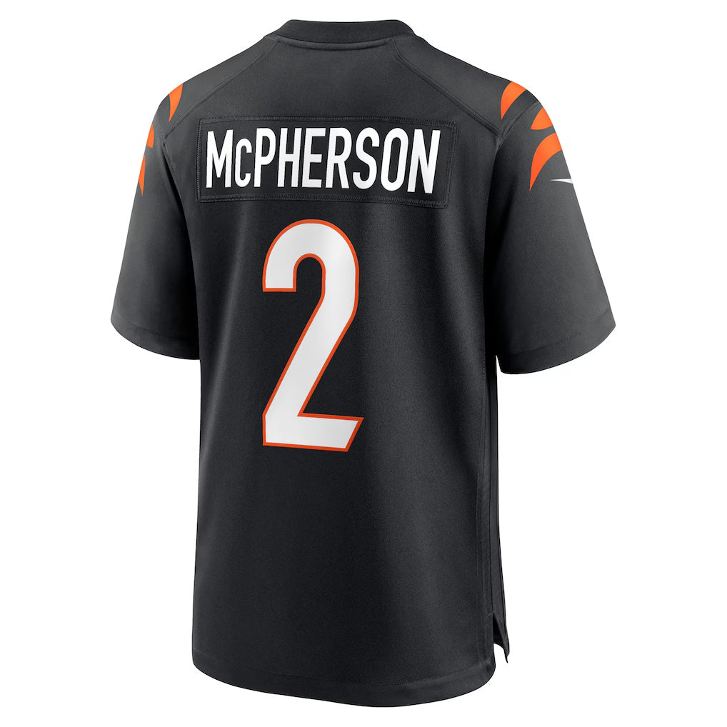 C.Bengals #2 Evan McPherson Black Game Stitched Football Jerseys