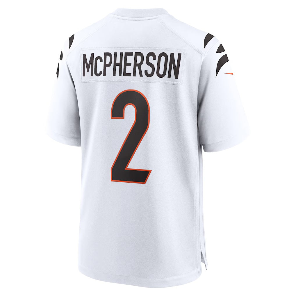 C.Bengals #2 Evan McPherson White Game Player Stitched Football Jerseys