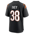 C.Bengals #38 DJ Ivey Black Team Game Stitched Football Jerseys