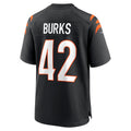 C.Bengals #42 Oren Burks Black Team Game Stitched Football Jerseys