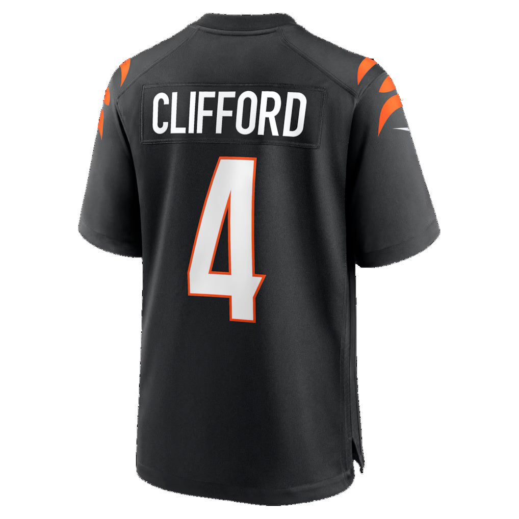 C.Bengals #4 Sean Clifford Black Team Game Stitched Football Jerseys