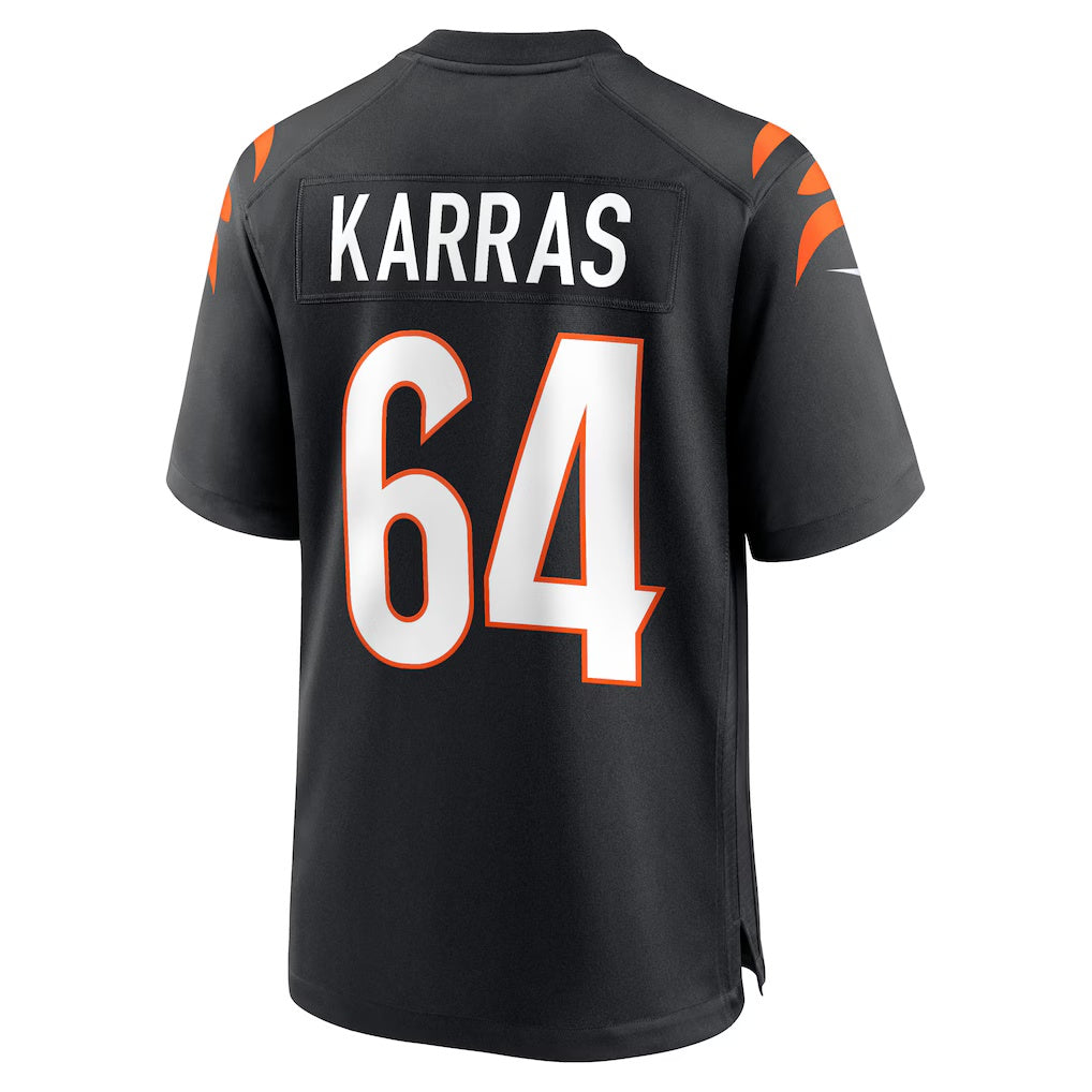 C.Bengals #64 Ted Karras Black Game Player Stitched Football Jerseys