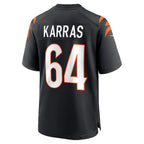 C.Bengals #64 Ted Karras Black Game Player Stitched Football Jerseys