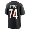 C.Bengals #74 Jalen Rivers Black Team Game Stitched Football Jerseys