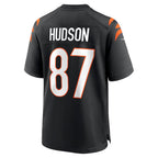 C.Bengals #87 Tanner Hudson Black Home Game Player Stitched Football Jerseys