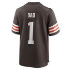 C.Browns Number #1 Dad Brown Game Stitched Football Jerseys