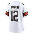 C.Browns #12 Shedeur Sanders White Game Road 2025 Draft Stitched Football Jerseys
