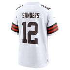 C.Browns #12 Shedeur Sanders White Game Road 2025 Draft Stitched Football Jerseys