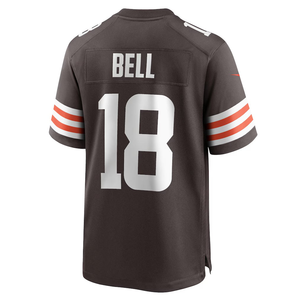 C.Browns #18 David Bell Brown Game Stitched Football Jerseys