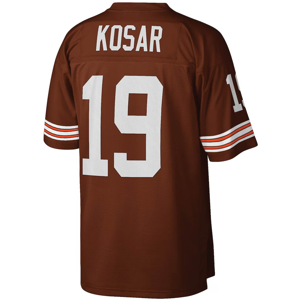 C.Browns #19 Bernie Kosar Mitchell & Ness Brown Legacy Replica Stitched Football Jerseys