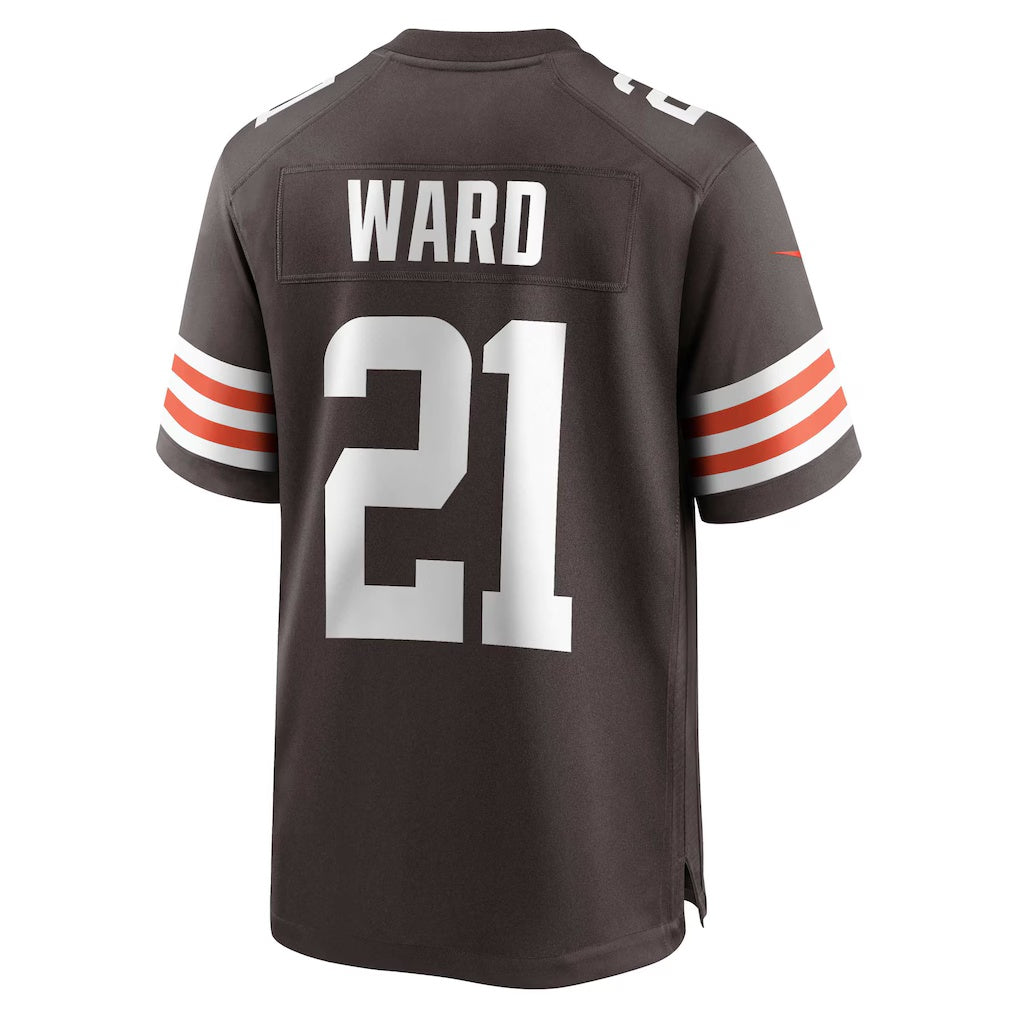 C.Browns #21 Denzel Ward Brown Game Stitched Football Jerseys