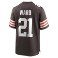 C.Browns #21 Denzel Ward Brown Game Stitched Football Jerseys