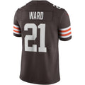 C.Browns #21 Denzel Ward Brown Vapor Limited Stitched Football Jerseys