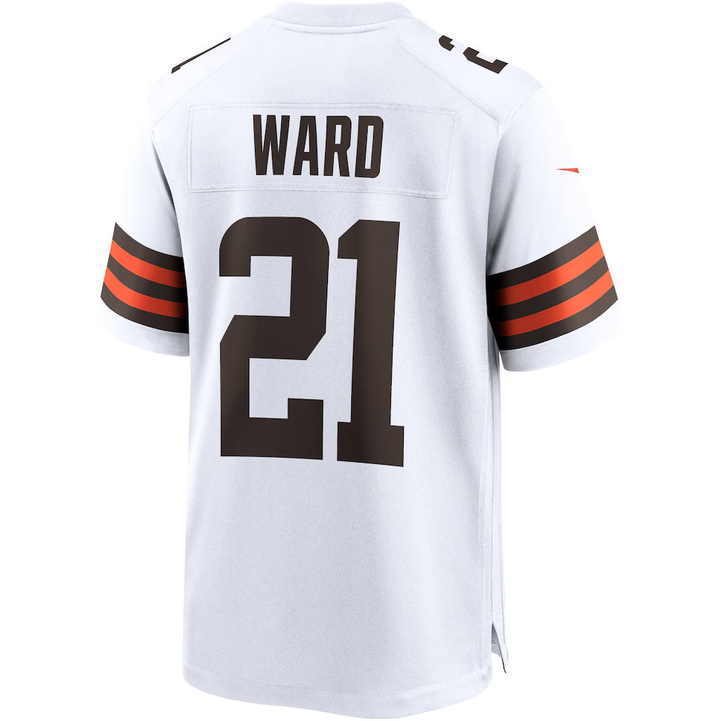 C.Browns #21 Denzel Ward White Game Stitched Football Jerseys