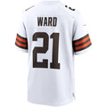 C.Browns #21 Denzel Ward White Game Stitched Football Jerseys