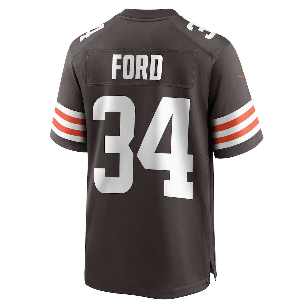 C.Browns #34 Jerome Ford Brown Game Player Stitched Football Jerseys