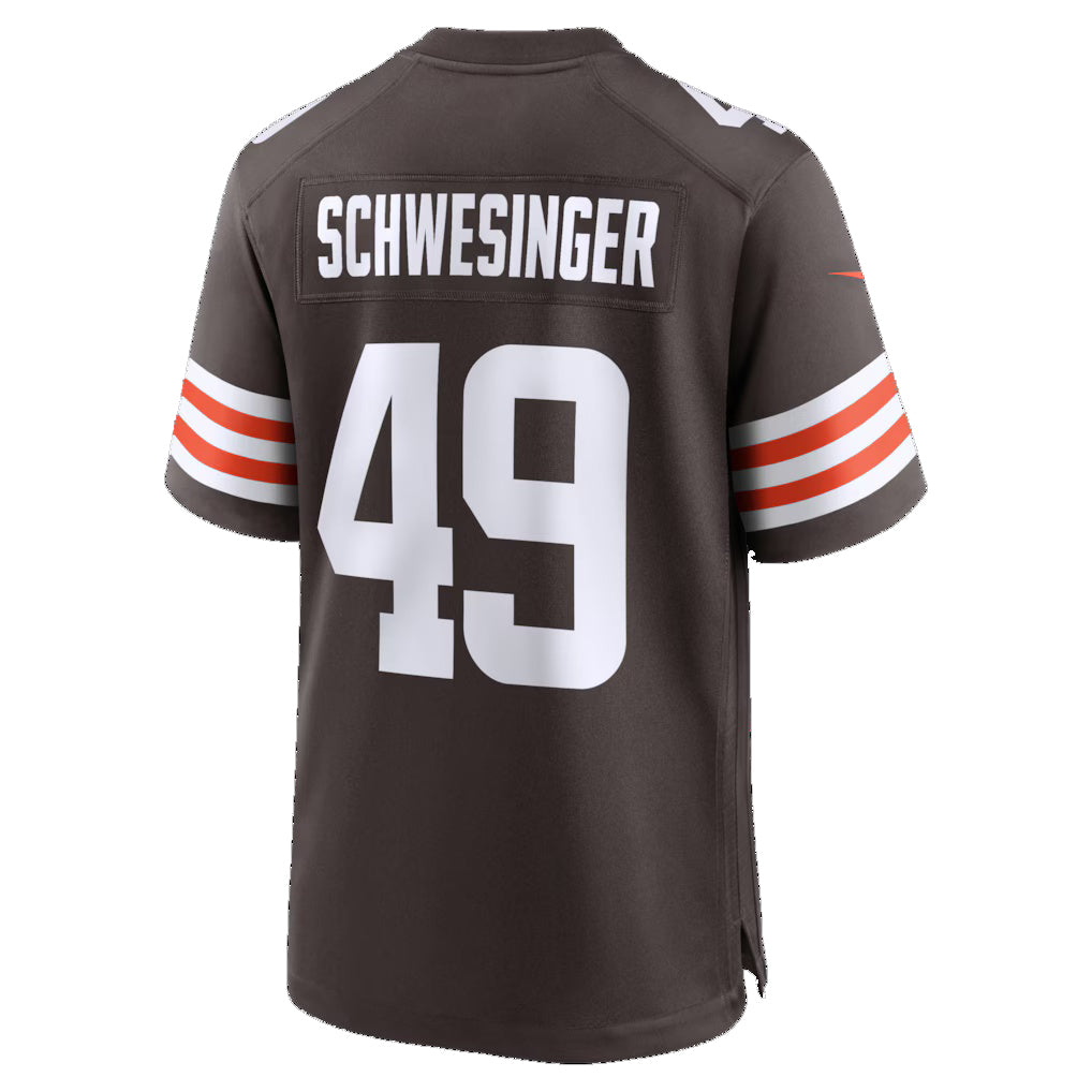 C.Browns #49 Carson Schwesinger Brown 2025  Draft Game Stitched Football Jerseys