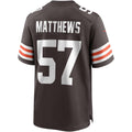 C.Browns #57 Clay Matthews Brown Game Retired Player Stitched Football Jerseys