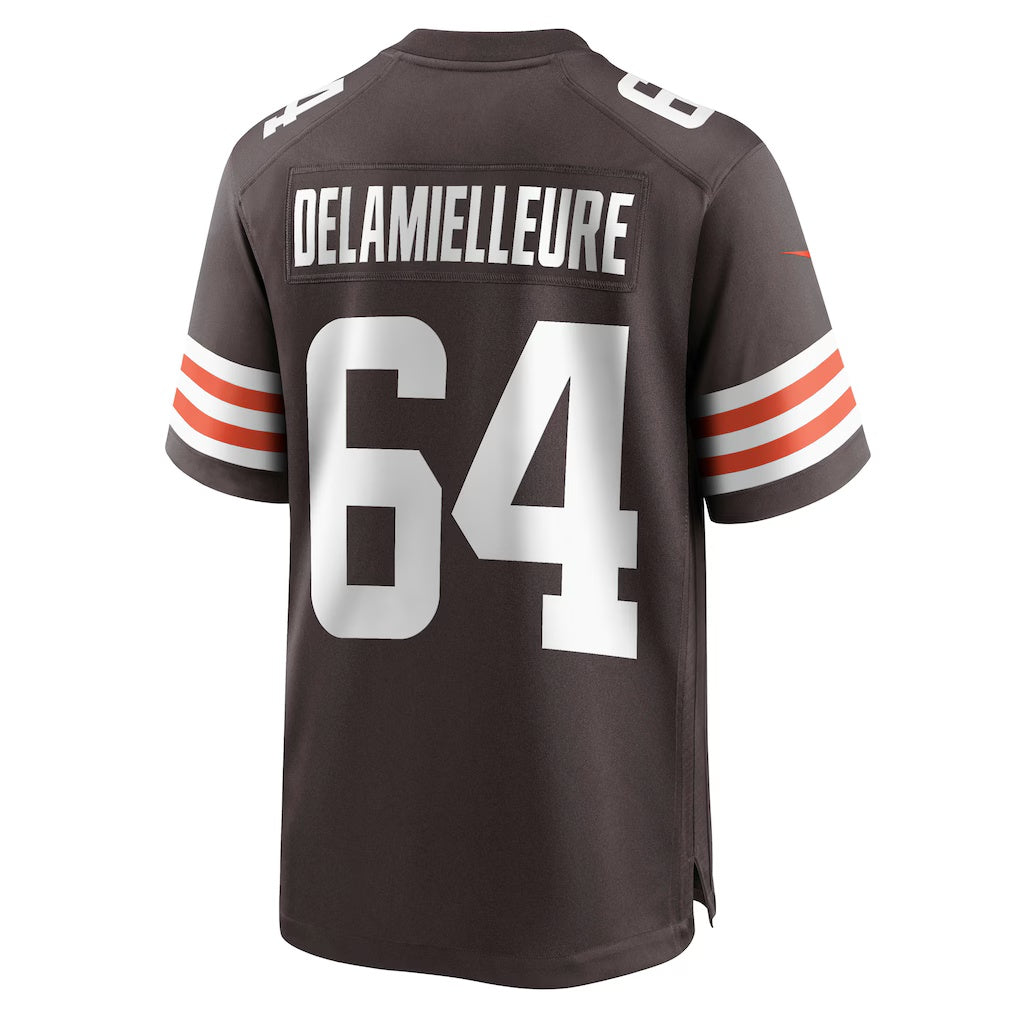 C.Browns #64 Joe DeLamielleure Brown Game Retired Player Stitched Football Jerseys