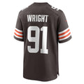 C.Browns #91 Alex Wright Brown Team Game Stitched Football Jerseys