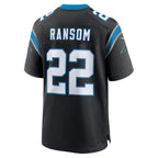 C.Panthers #22 Lathan Ransom Black Team Game Stitched Football Jerseys