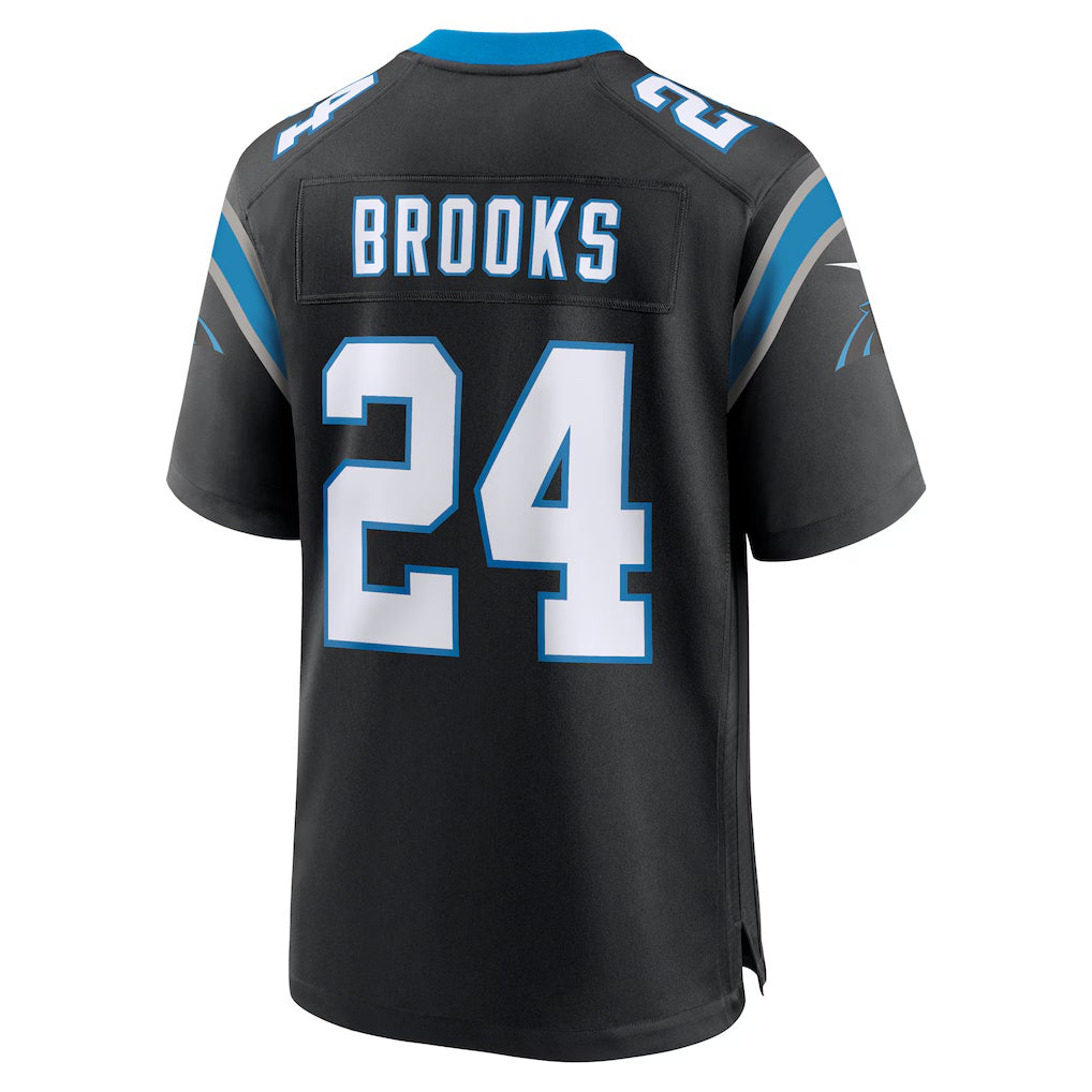 C.Panthers #24 Jonathon Brooks Black Game Stitched Football Jerseys