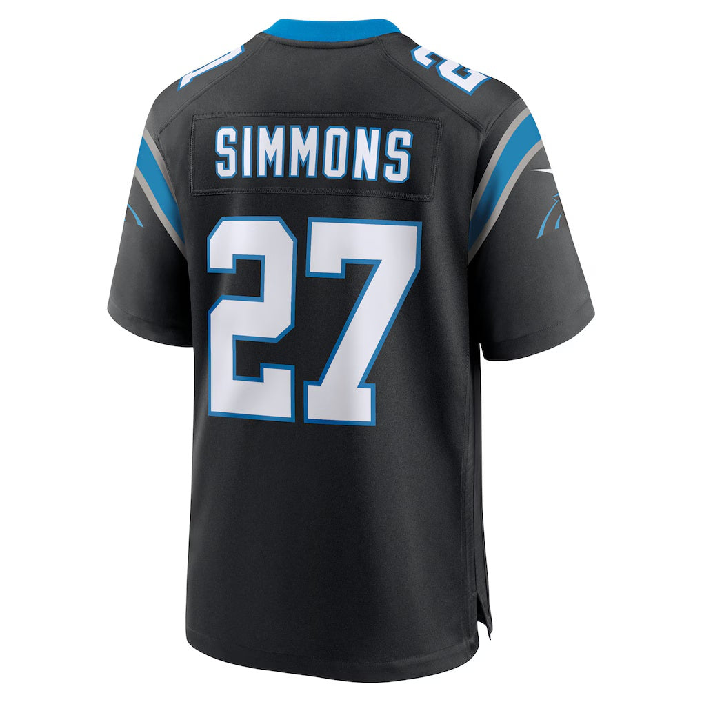 C.Panthers #27 Isaiah Simmons Black Team Game Stitched Football Jerseys