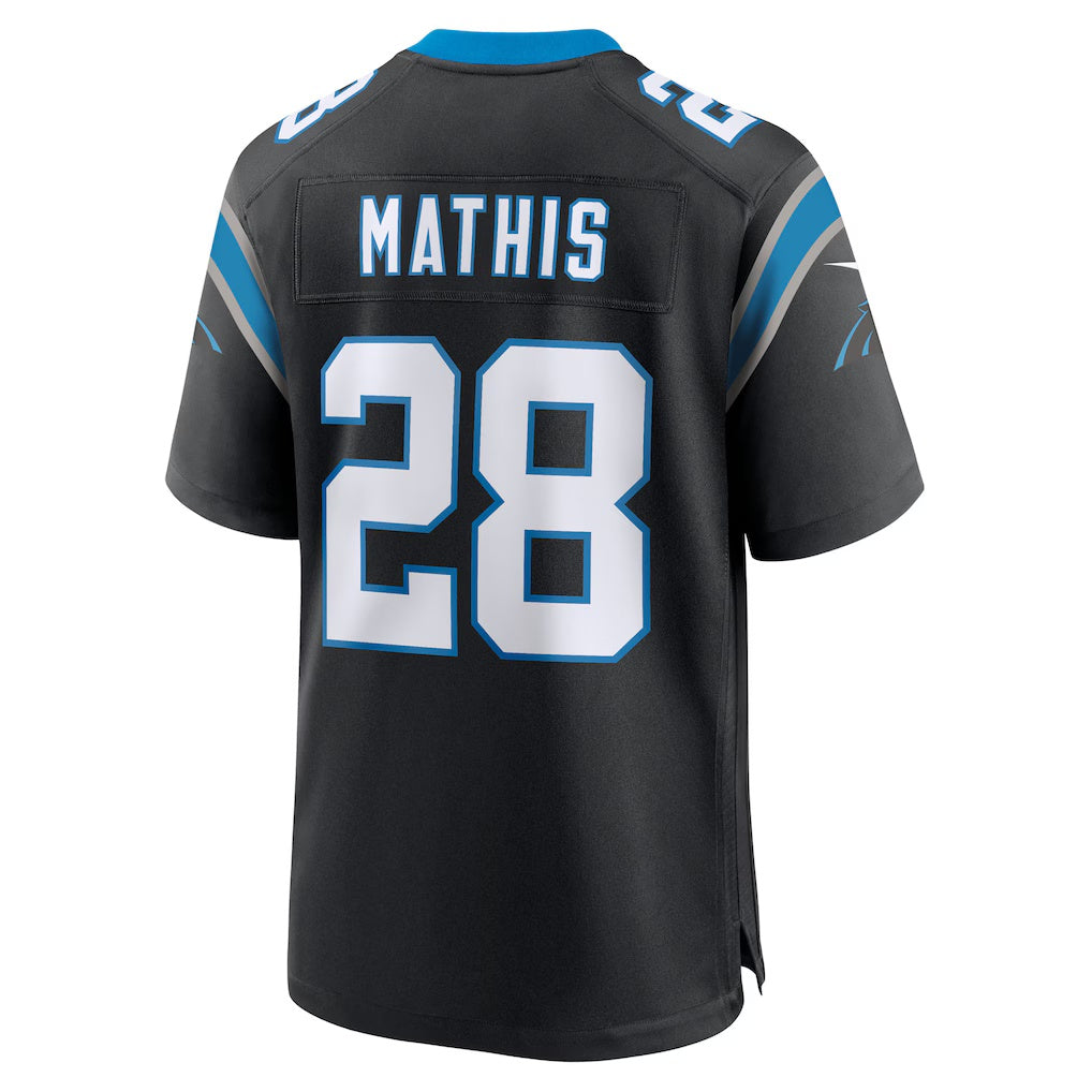 C.Panthers #28 Damarri Mathis Black Team Game Stitched Football Jerseys