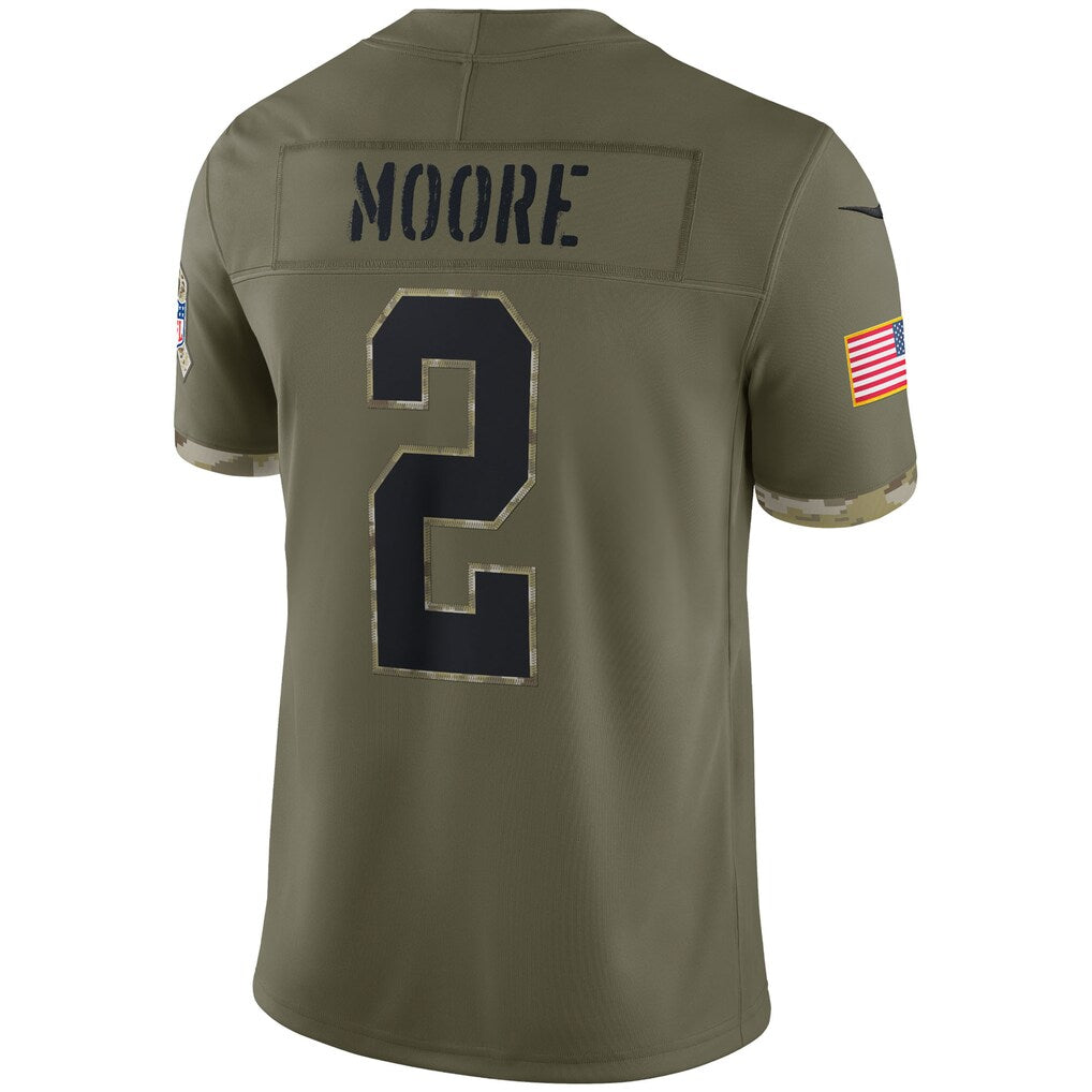 C.Panthers #2 D.J. Moore Olive Salute To Service Limited Stitched Football Jerseys