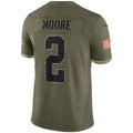 C.Panthers #2 D.J. Moore Olive Salute To Service Limited Stitched Football Jerseys